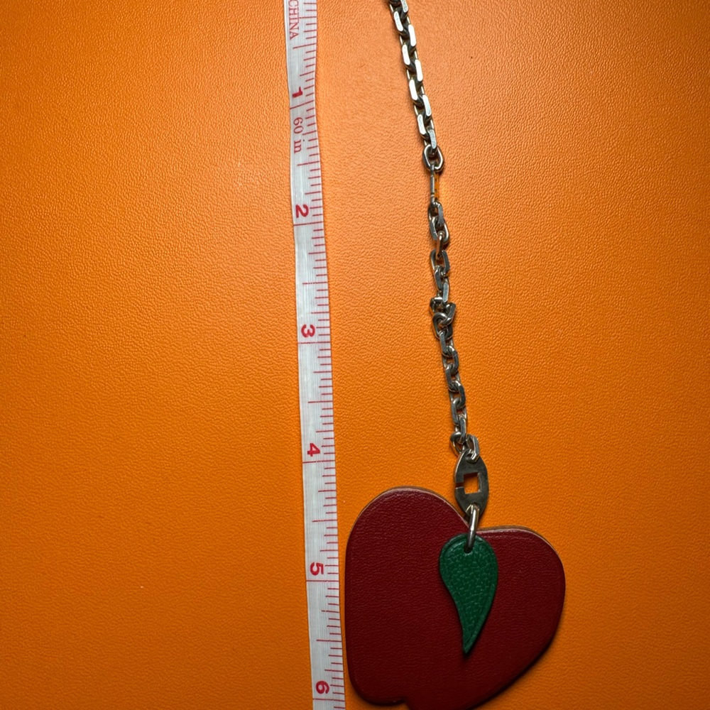 Hermes Apple charm .925 silver/sterling silver chain great for your Birkin Kelly - Picture 6 of 13